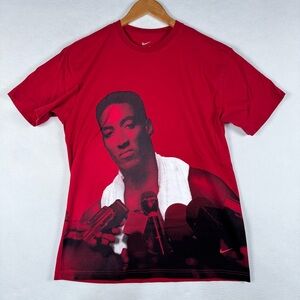 Nike Dri Fit Medium Red Scottie Pippen Chicago Bulls T Shirt EUC C1